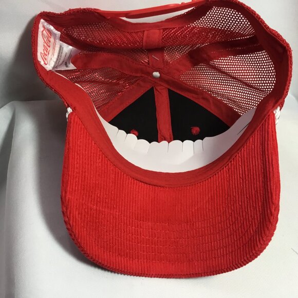 NEW Coca -Cola Hat Cap Red White Rope Snapback Adjustable Corduroy OSFM NWT - Picture 6 of 8